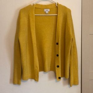 OLD NAVY yellow cardigan with black buttons sz S